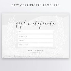 Photography Gift Certificate Template Editable