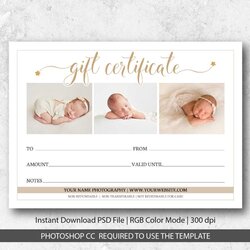 Sterling Photography Studio Gift Certificate Template With