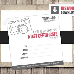 Superlative Free Photography Gift Certificate Template Best Templates Ideas For