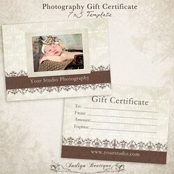 Preeminent Photography Gift Certificate Template Instant