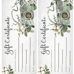 Very Good Floral Cotton Camera Printable Gift Certificate Template Photography