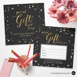 Splendid Photography Gift Certificate Template For Photographer Card Background Voucher Instant Vouchers