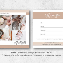 High Quality Photography Gift Certificate Template With Regard To