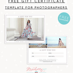 Admirable Free Gift Certificate Template For Photography Strawberry Kit