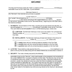 Sterling Free Florida Secured Promissory Note Template Word Standard