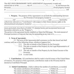 Free Secured Promissory Note Templates Word Sample Template Agreement