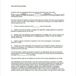 Secured Promissory Note Free Sample Example Format Download Template