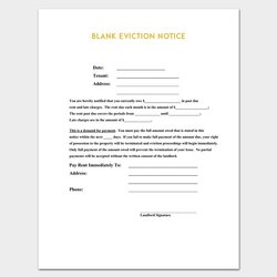 Admirable Blank Eviction Notice By Landlord Letter Templates Sample Of Template Plan Word Lesson Preschool