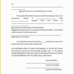 Perfect Free Eviction Notice Template Of Templates Doc Excel