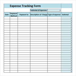 Sample Expense Tracking Templates To Download Spreadsheet Expenses Excel