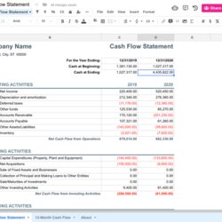 Peerless Cash Flow Statement Template Templates By Spreadsheet