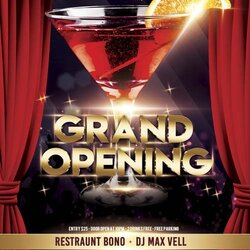 Great Grand Opening Free Flyer Template For Elegant And Classy Club Events Templates Party Now Com