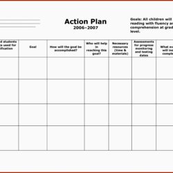 Superior General Action Plan Template Word Sample Smart Templates Personal Plans School Preschool Lesson