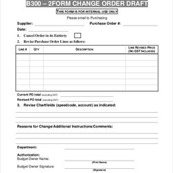 Splendid Change Order Templates Forms Word Excel Form Template Purchase Toilet Checklist Cleaning Draft Iii