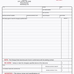 Superior Part Contractor Change Order Form Forms Contract Approval
