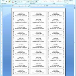 Christmas Address Labels Microsoft Word Template