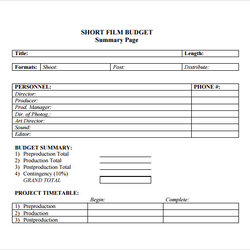 Perfect Free Sample Film Budgets In Ms Word Excel Google Docs Pages Budget Short Template Example Templates