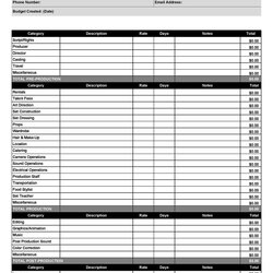 Superior Free Film Budget Templates Excel Word Template