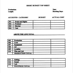 Spiffing Free Sample Film Budgets In Ms Word Excel Google Docs Pages Budget Short Template Example Templates