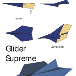 Exceptional Paper Airplane Instructions Glider Supreme Origami Plane Airplanes Printable Folding Template