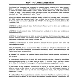 Supreme Rent To Own Agreement Sample