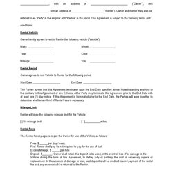 Superior Printable Rental Contract Rent To Own