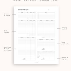Perfect Paycheck Budget Planner Printable Template By