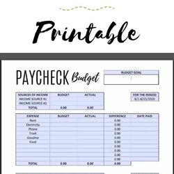 Budget By Paycheck Printable