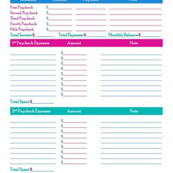 Sterling New Weekly Paycheck Budget Template Spreadsheet Budgeting Excel Bill Payoff Mortgage Mini Organizer