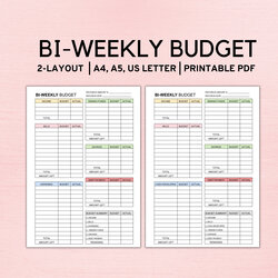 Admirable Bi Weekly Budget Planner Template Paycheck Printable
