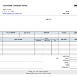 Excellent Invoice Template Excel Free Download Spreadsheet Templates For Printable Simple Back