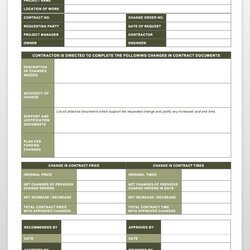 Cool Complete Collection Of Free Change Order Forms Planning Template Form Templates Facility Construction
