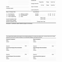 Matchless Construction Change Order Template Awesome Form Templates Samples