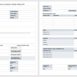 Spiffing Free Construction Change Order Form Template