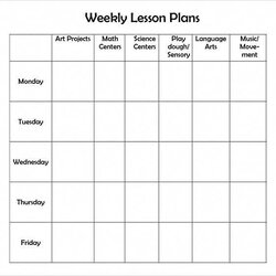 Fantastic Free Printable Weekly Lesson Plan Template Preschool Plans Templates Planner Sample Blank Word