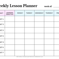 Admirable Weekly Lesson Plan Templates Best Planners Free Download