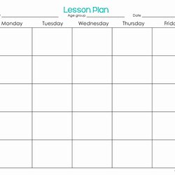 Weekly Lesson Plan Blank Template Calendar Printable Editable Preschool Infant Templates