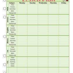 Eminent Weekly Lesson Plan Template Download Printable Print Big