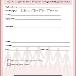 Marvelous Free Donation Forms Word Templates Form Template Sample Certificate Blank Application Printable