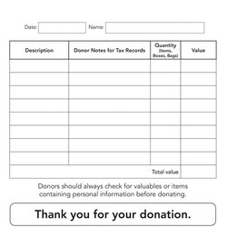 Perfect Itemized Donation List Printable Goodwill Receipt