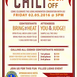 The Highest Standard Chili Cook Off Flyer Template Free Of Idaho Lions