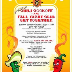 Chili Cook Off Flyer Template Free Flyers Event Of Annual Calendar Lake