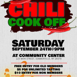 Out Of This World Chili Cook Off Flyer Template Templates Poster Posters Customize Letter Ts