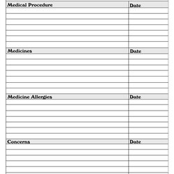Sterling Medical History Form Printable Templates Free Health Chart Binder Template Charts Emergency Forms