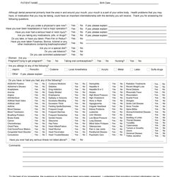 Worthy General Printable Medical History Form Template