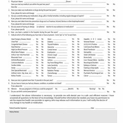 Printable Medical History Form Template Templates