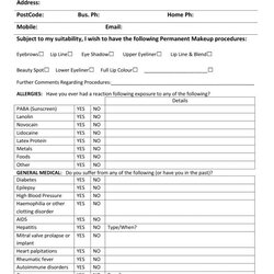 Medical History Forms Word Printable Templates