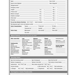 Brilliant Free Printable Medical History Forms Personal Template Ideas
