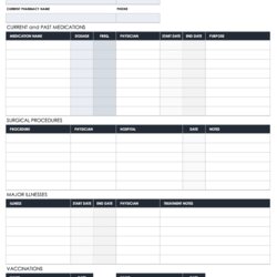 Splendid Free Medical Form Templates Template History Forms