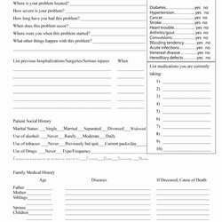 Patient Medical History Form Template Lovely Forms